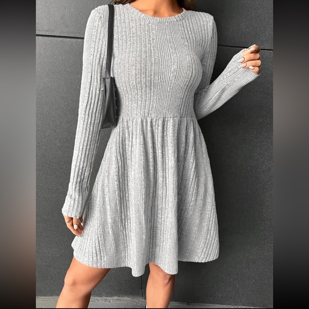 Knit Flare Hem Dress